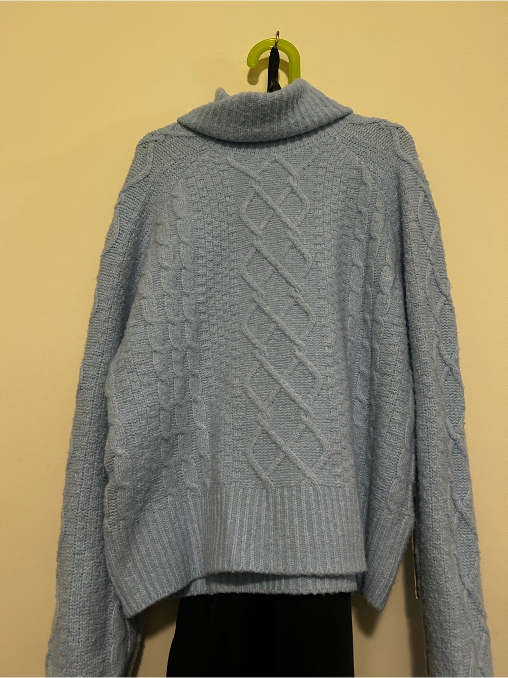 Joie Light Blue Cable Turtleneck Sweater